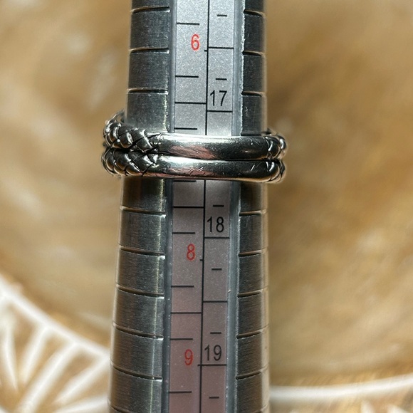 Scott Kay 925 Sterling Silver Pave Diamond Basket Weave Square Ring - Picture 16 of 16